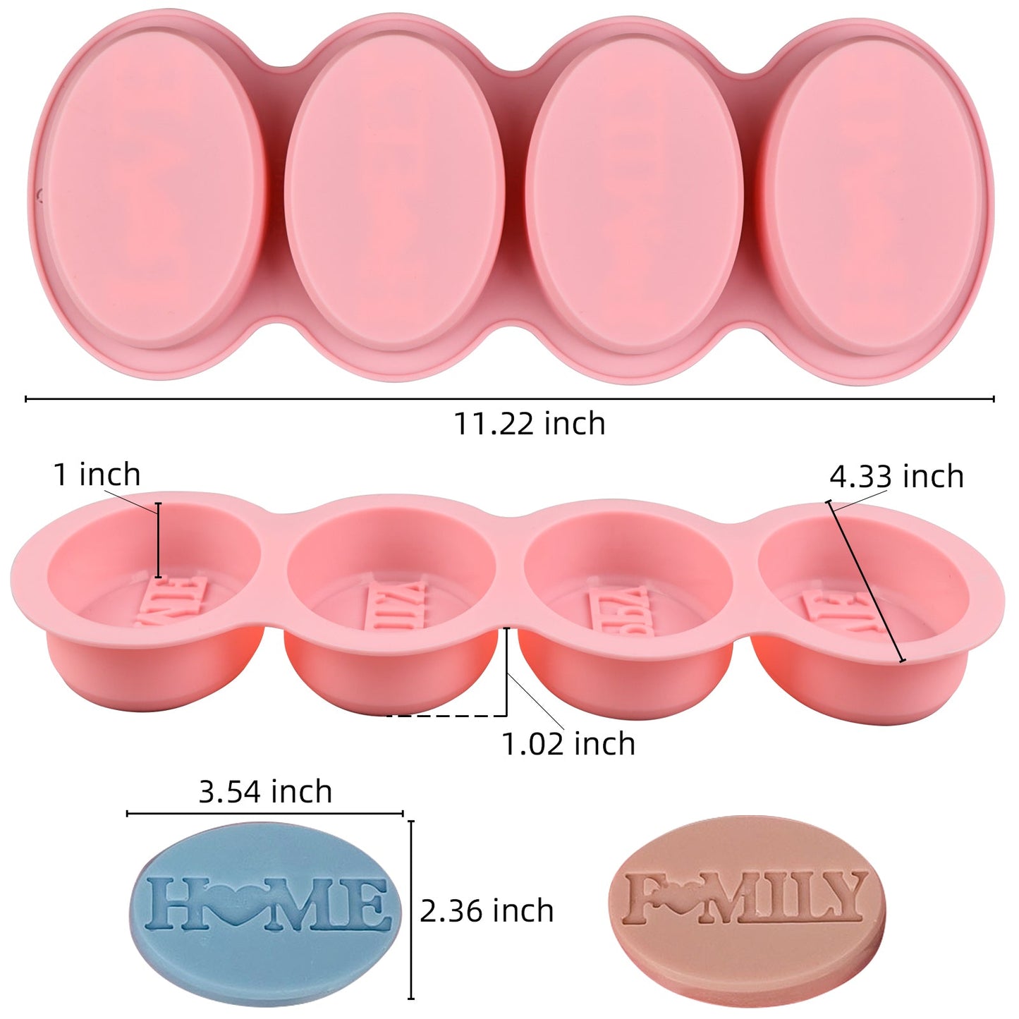 2 Pcs Oval Shape Silicone Mold for Scented Wax Melts, Chocolate Truffles, Candy, Jelly, Ice Cube Tray